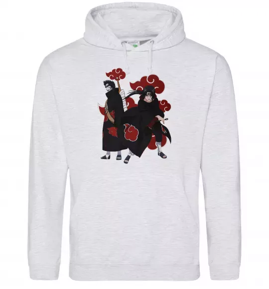 Женская толстовка (худи) Ітачі і Кісаме Серый меланж фото