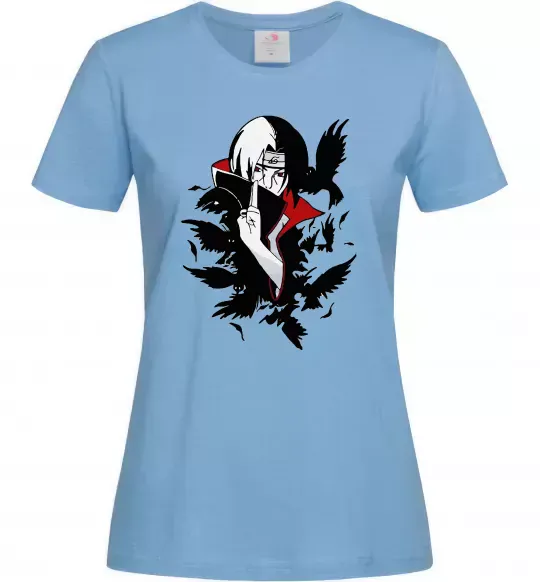 Жіноча футболка Ітачі ворони Блакитний фото