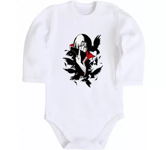 Дитячий бодік Ітачі ворони Білий фото