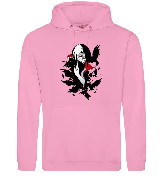 Мужская толстовка (худи) Ітачі ворони Розовый фото