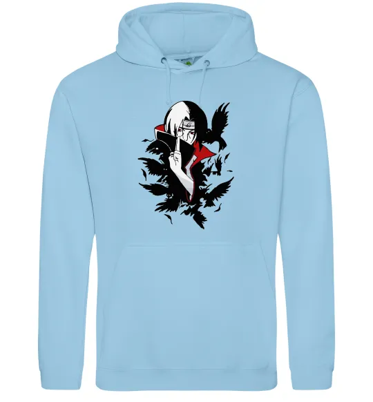 Мужская толстовка (худи) Ітачі ворони Голубой фото
