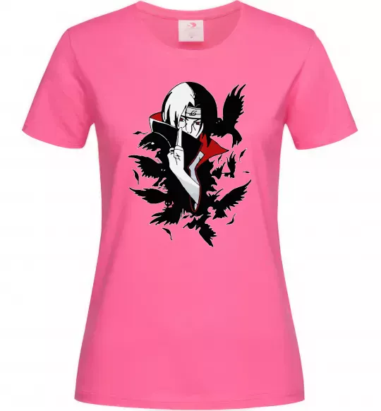 Жіноча футболка Ітачі ворони Яскраво-рожевий фото