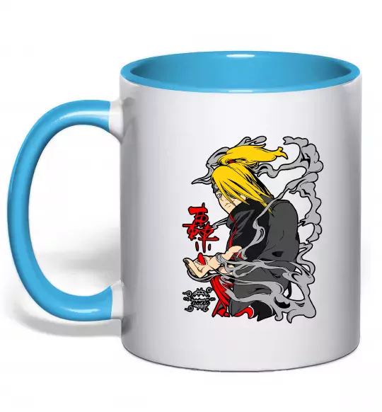 Чашка с цветной ручкой Дейдара Голубой фото