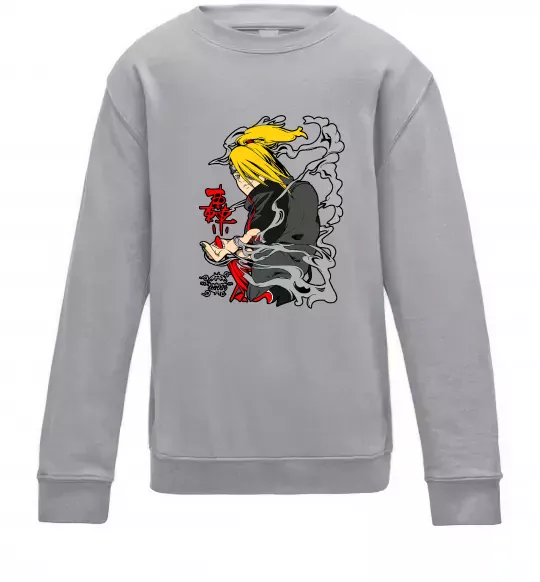 Детский Свитшот Дейдара Серый меланж фото