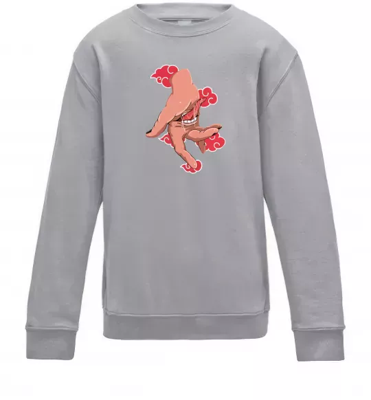 Детский Свитшот Дейдара рука Серый меланж фото