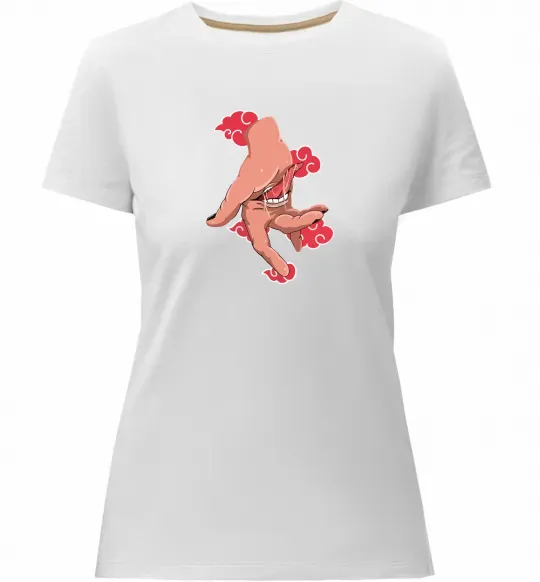 Женская премиум футболка Дейдара рука Белый фото