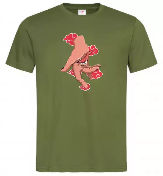 Мужская футболка Дейдара рука Оливковый фото