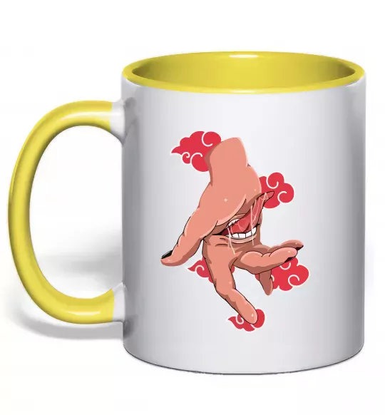 Чашка с цветной ручкой Дейдара рука Солнечно желтый фото