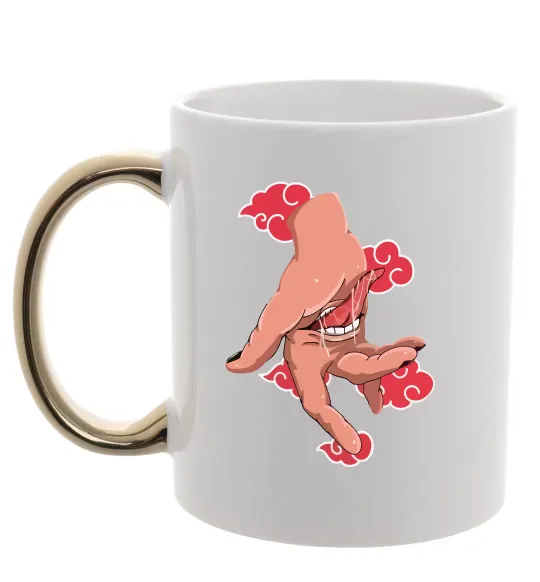 Чашка с цветной ручкой Дейдара рука Золото фото