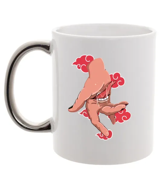 Чашка с цветной ручкой Дейдара рука Серебро фото