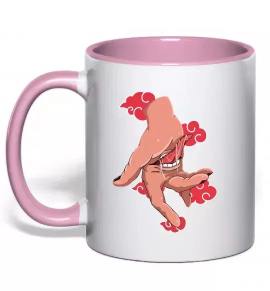 Чашка с цветной ручкой Дейдара рука Нежно розовый фото