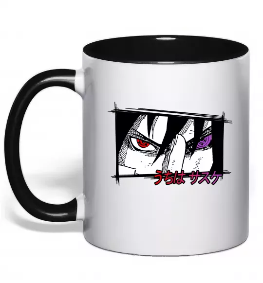 Чашка с цветной ручкой Uchiha Sasuke Черный фото
