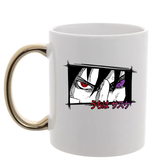 Чашка с цветной ручкой Uchiha Sasuke Золото фото