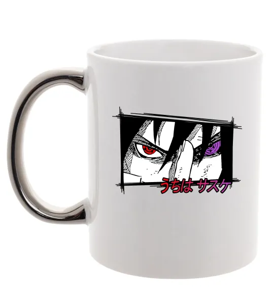 Чашка с цветной ручкой Uchiha Sasuke Серебро фото