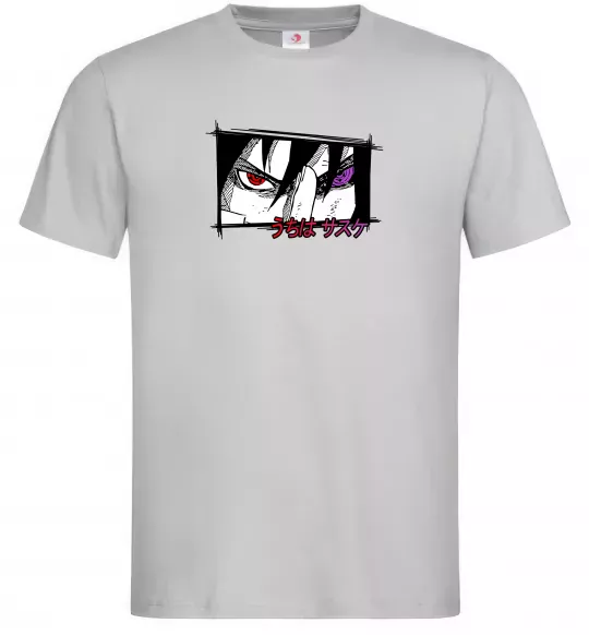 Мужская футболка Uchiha Sasuke Серый фото