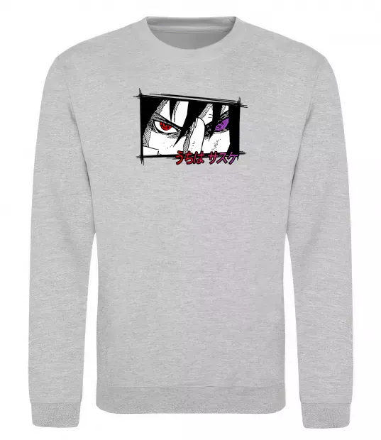 Свитшот Uchiha Sasuke Серый меланж фото
