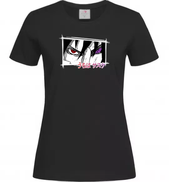 Жіноча футболка Uchiha Sasuke Чорний фото