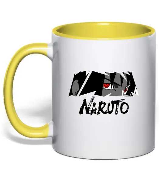 Чашка с цветной ручкой Naruito Uchiha Sasuke Лимонный фото