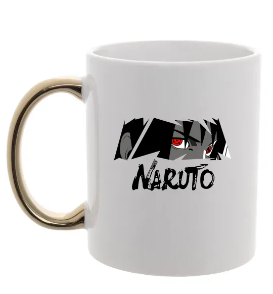 Чашка с цветной ручкой Naruito Uchiha Sasuke Золото фото