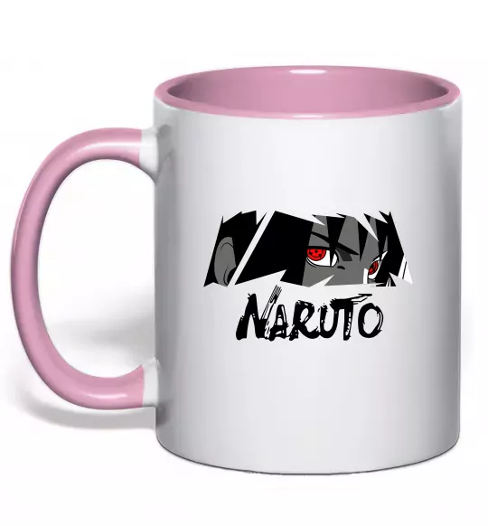 Чашка с цветной ручкой Naruito Uchiha Sasuke Нежно розовый фото