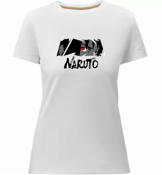 Женская премиум футболка Naruito Uchiha Sasuke Белый фото