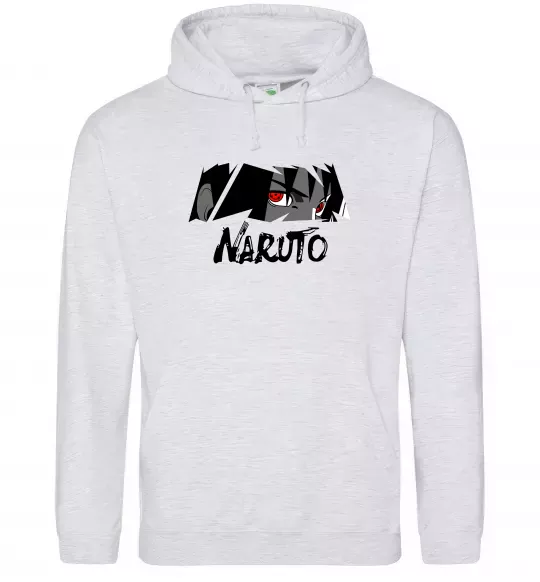 Чоловіча толстовка (худі) Naruito Uchiha Sasuke Сірий меланж фото