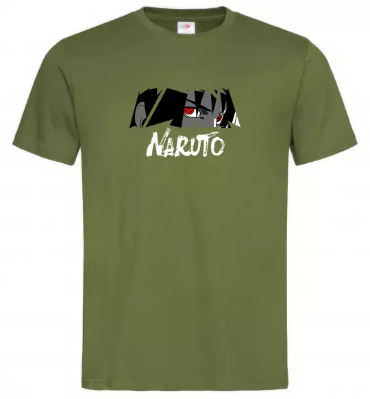 Чоловіча футболка Naruito Uchiha Sasuke Оливковий фото