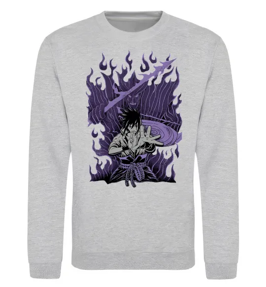Свитшот Uchiha Sasuke Susanoo Серый меланж фото