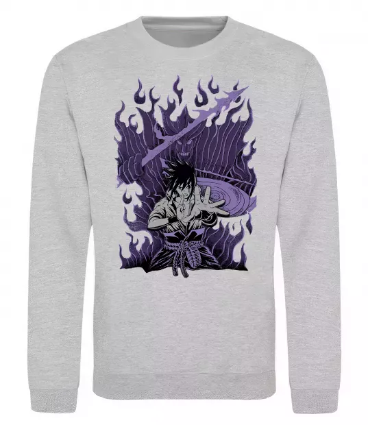 Свитшот Uchiha Sasuke Susanoo Серый меланж фото