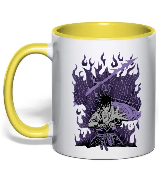 Чашка с цветной ручкой Uchiha Sasuke Susanoo Лимонный фото