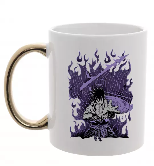 Чашка с цветной ручкой Uchiha Sasuke Susanoo Золото фото
