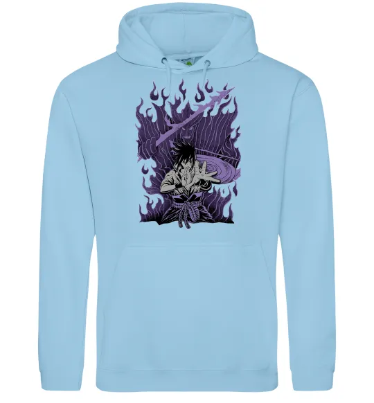 Мужская толстовка (худи) Uchiha Sasuke Susanoo Голубой фото