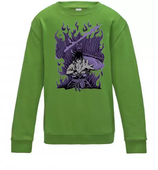 Детский Свитшот Uchiha Sasuke Susanoo Лаймовый фото