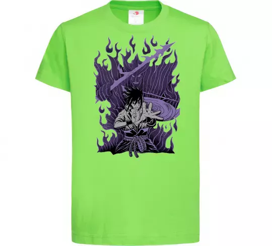 Детская футболка Uchiha Sasuke Susanoo Лаймовый фото