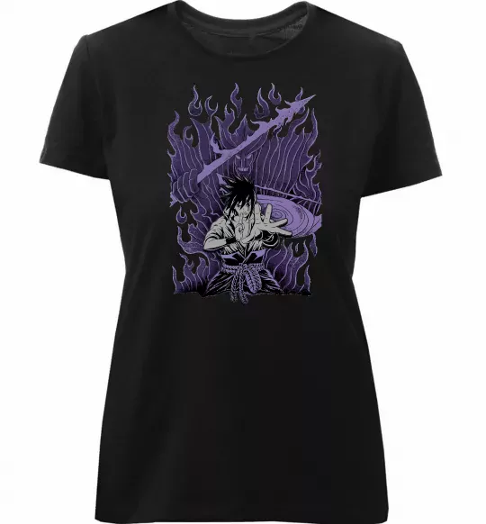 Жіноча преміум футболка Uchiha Sasuke Susanoo Чорний фото