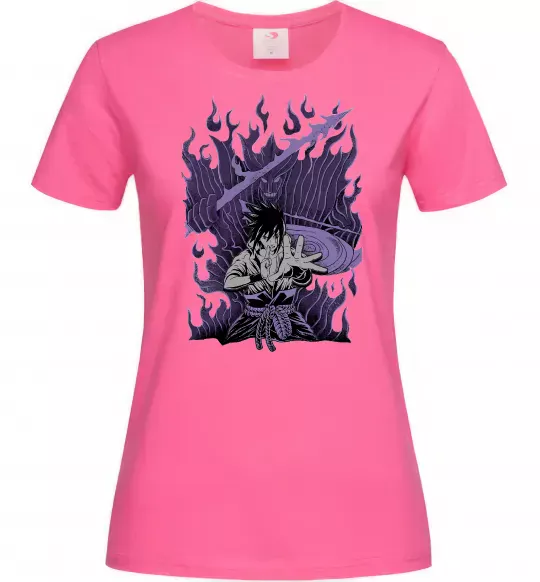 Женская футболка Uchiha Sasuke Susanoo Ярко-розовый фото