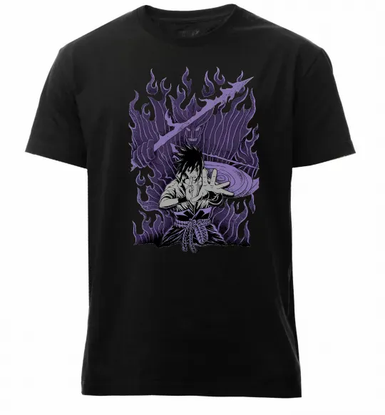 Мужская премиум футболка Uchiha Sasuke Susanoo Черный фото