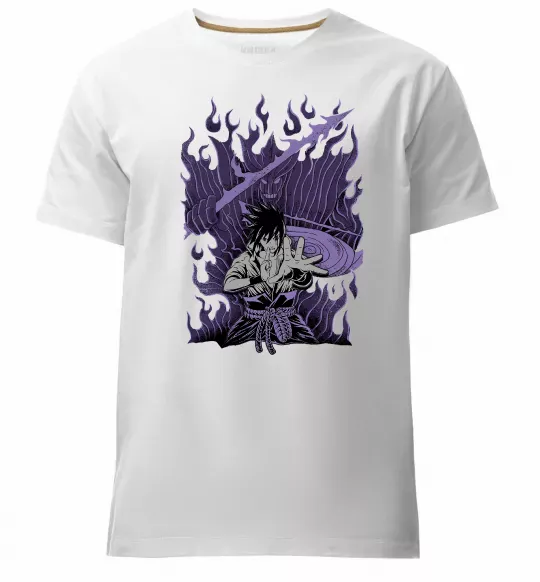 Мужская премиум футболка Uchiha Sasuke Susanoo Белый фото