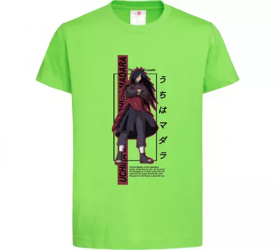 Дитяча футболка Uchiha Madara Лаймовий фото