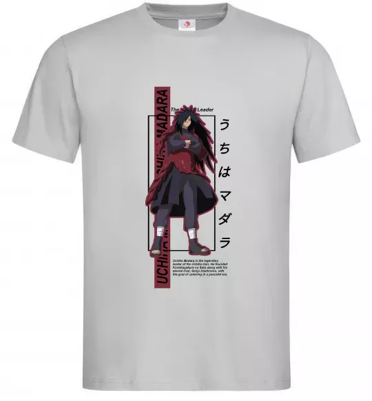 Мужская футболка Uchiha Madara Серый фото