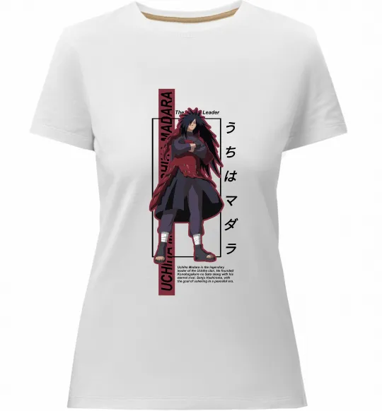 Женская премиум футболка Uchiha Madara Белый фото