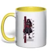 Чашка с цветной ручкой Uchiha Madara Солнечно желтый фото