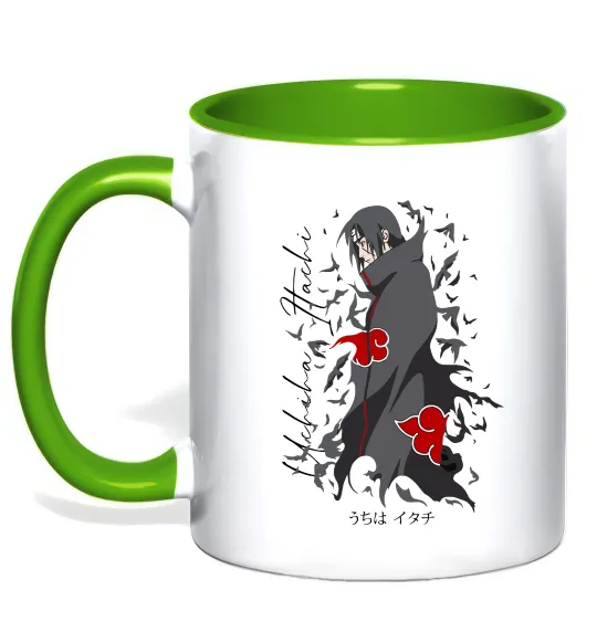 Чашка с цветной ручкой Uchiha Itachi Лаймовый фото