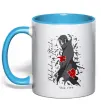 Чашка з кольоровою ручкою Uchiha Itachi Блакитний фото