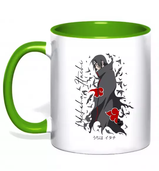 Чашка з кольоровою ручкою Uchiha Itachi Зелений фото