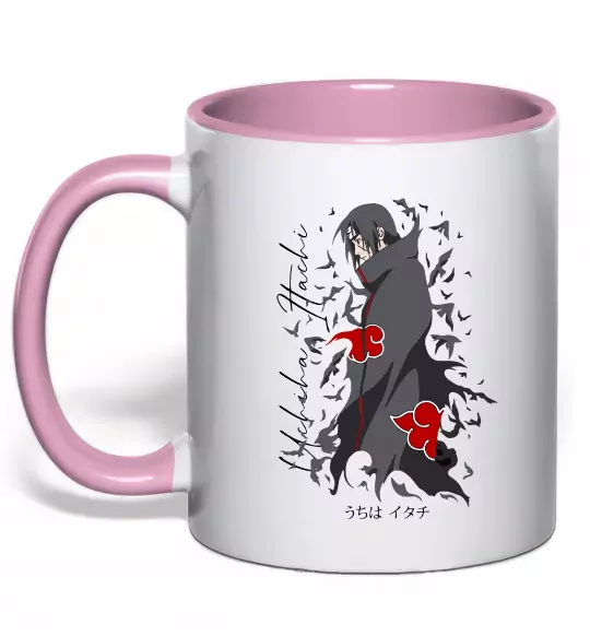 Чашка з кольоровою ручкою Uchiha Itachi Ніжно рожевий фото