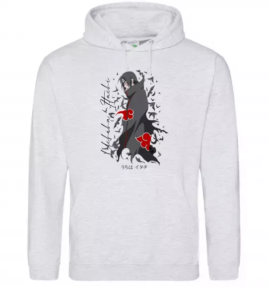 Жіноча толстовка (худі) Uchiha Itachi Сірий меланж фото