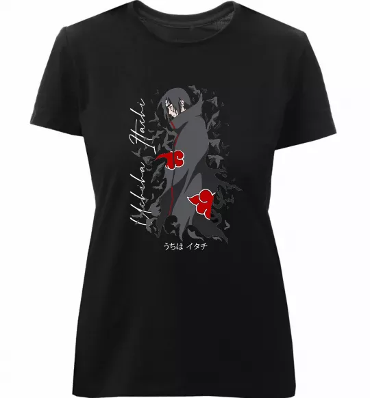 Жіноча преміум футболка Uchiha Itachi Чорний фото