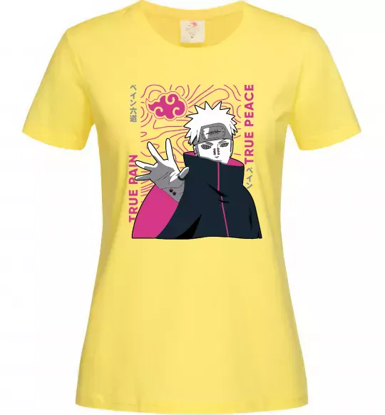 Жіноча футболка True pain true peace Лимонний фото