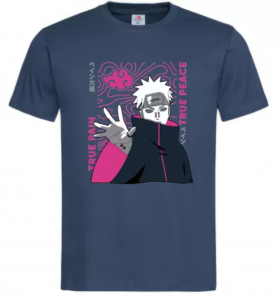 Чоловіча футболка True pain true peace Темно-синій фото
